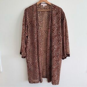 Oscar de la Renta Pink Label leopard print kimono robe